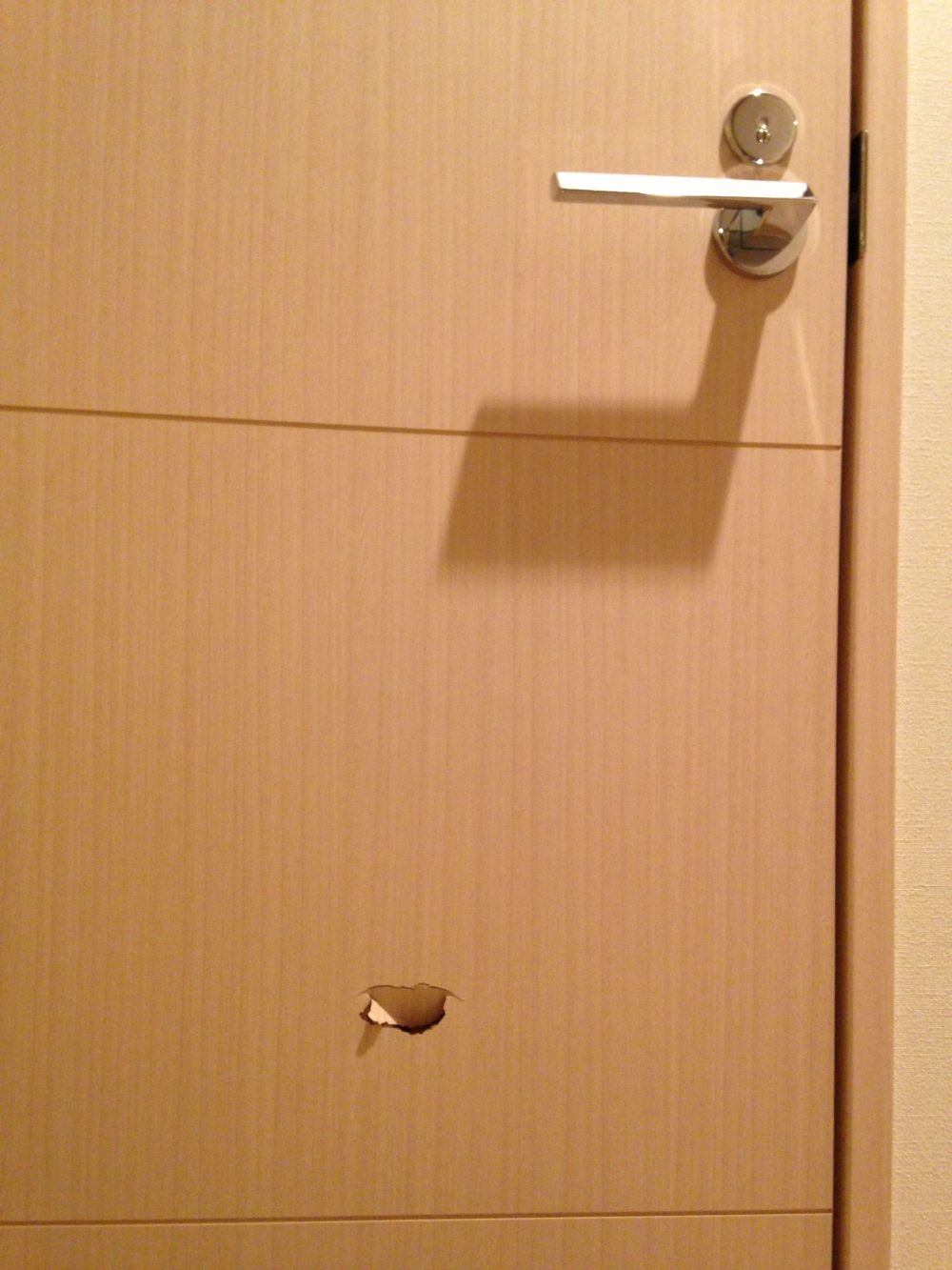 トイレドアの穴の修理について（横浜）