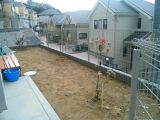 「新築戸建の庭への砂利敷き詰めと植木」についての画像