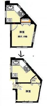 「キッチン2.4畳を隣接する収納庫の位置を洋室側にずらし広げたい」についての画像