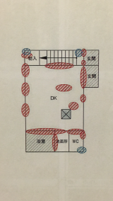 「築20年1階ワンルームの6畳部分的に沈む床の補強」についての画像