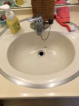 「洗面所の洗面器が割れてしまいました　交換したいです　TOTO L525CF」についての画像