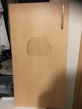 「下駄箱の扉の穴の補修」についての画像