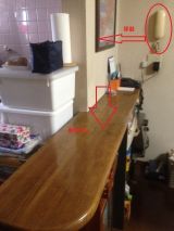 「キッチン（ダイニング）の棚撤去及びインターホンの移設」についての画像