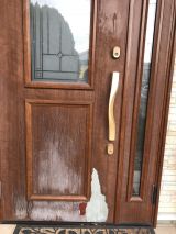 「玄関親子ドアの外側シート貼り直し」についての画像