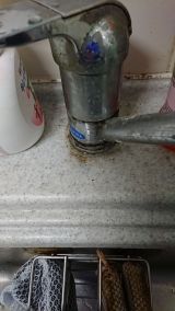 「混合栓根本からの水漏れ修理」についての画像